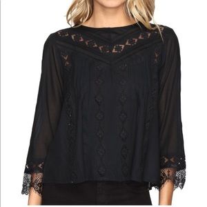 Black lace amuse society blouse